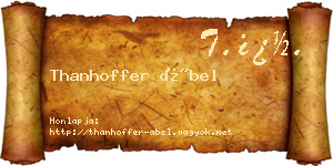 Thanhoffer Ábel névjegykártya